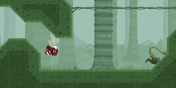 Robin gets intercepted by a walking venus fly trap and dies in a poof of smoke. The screen cuts. Robin touches a glowing red spore and dies again.